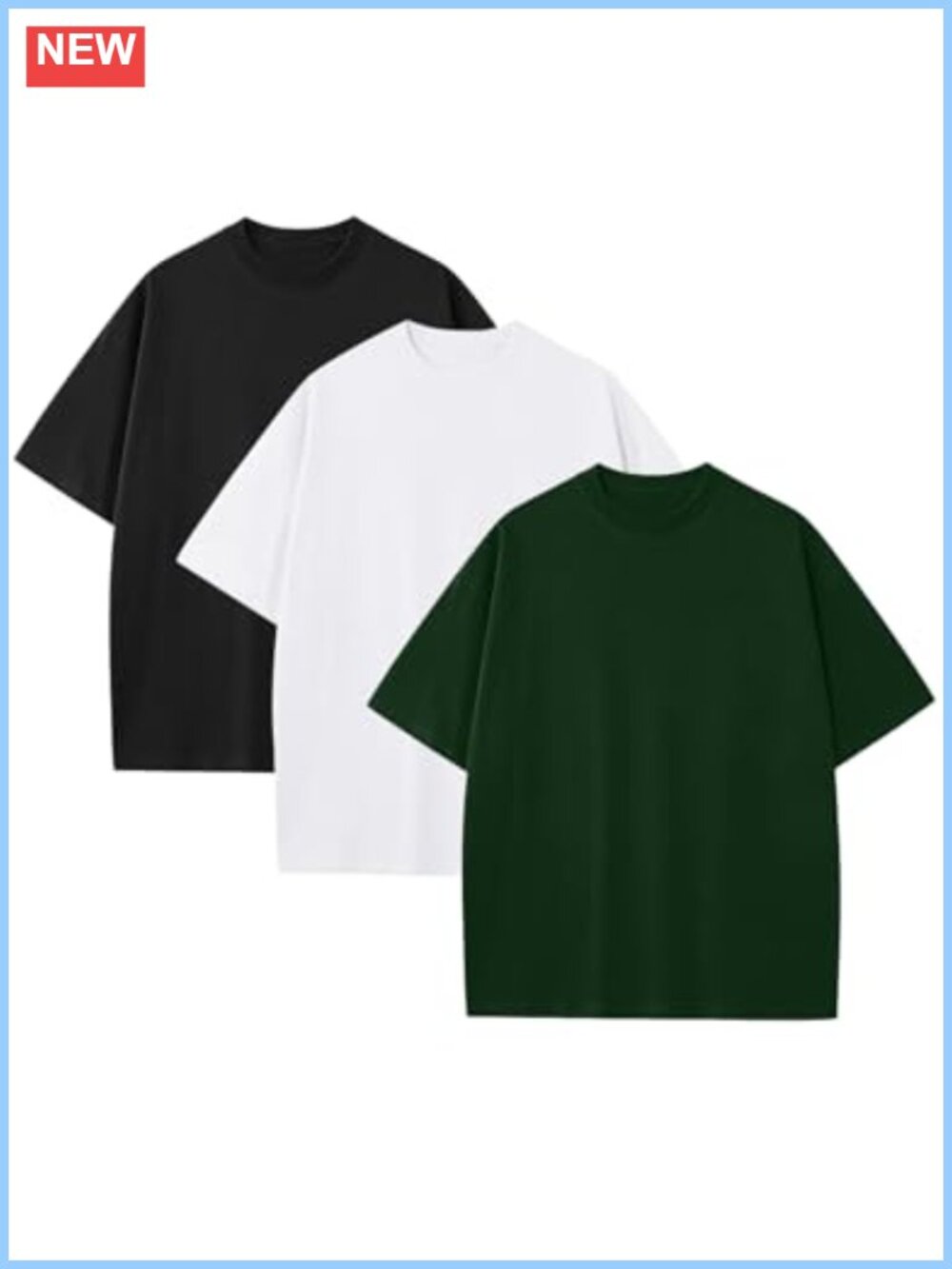 Oversized Heavyweight Cotton T-Shirts Unisex Crew Neck Loose Fit Plain Tees